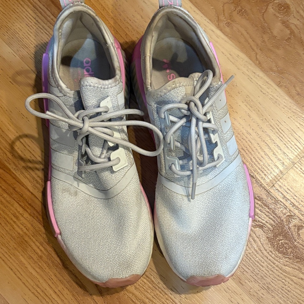 adidas Light Gray and Pink Women's Athletic Sneakers